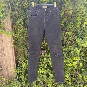 We the Free size 28 black denim jeans, button fly